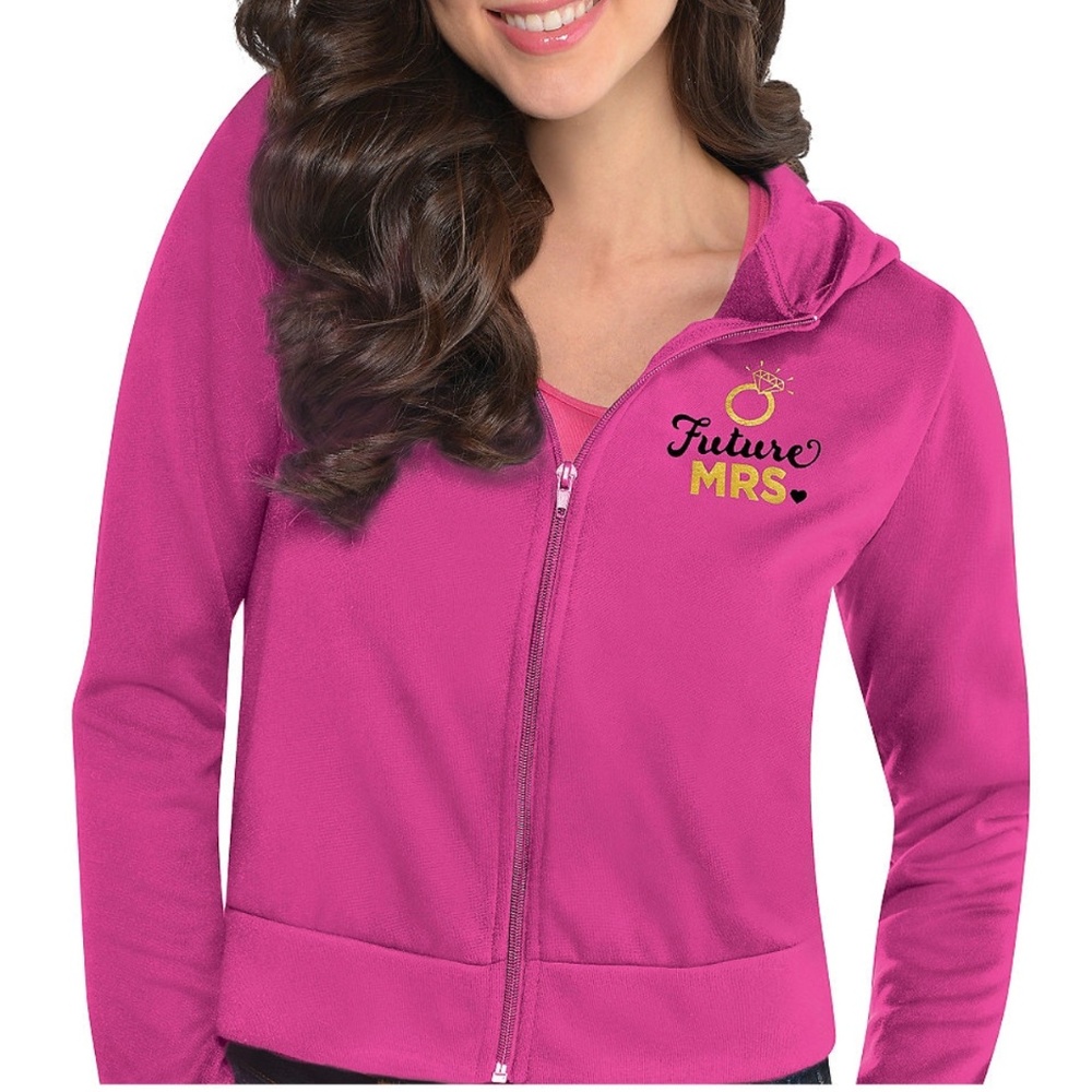 Future Mrs Pink  Zip-Up Long Sleeve Novelty Hoodie